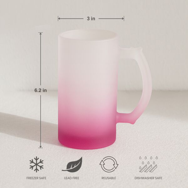 16oz Frosted Glass Beer Mug with Gradient Color Thumbnail