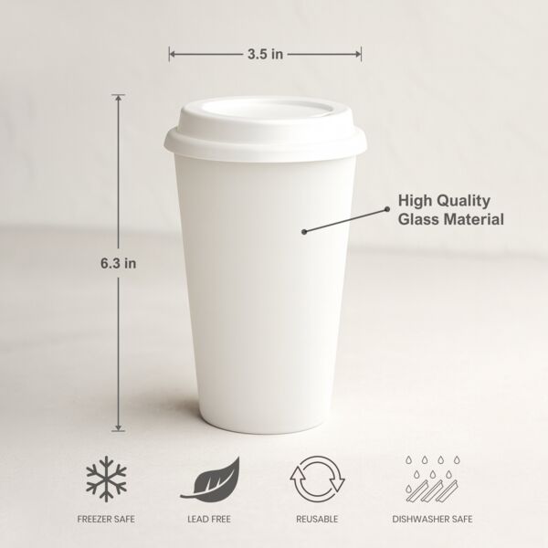 12oz Glass Tumbler Coffee Mug Thumbnail