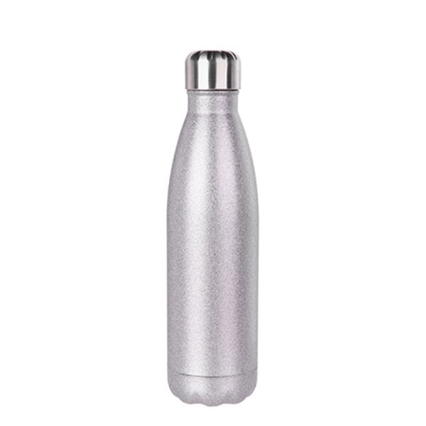 17oz Glitter Stainless Steel Cola Shaped Bottle (Silver) Thumbnail
