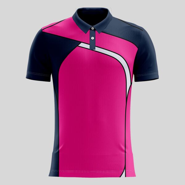 Pink Esport Pattern Full Print Polo Shirt Thumbnail
