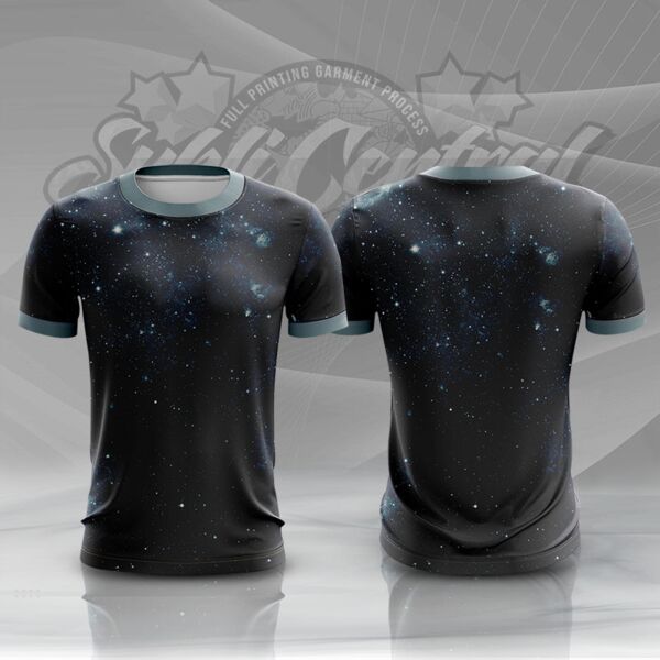 Black Galaxy Full Print Roundneck Shirt Thumbnail
