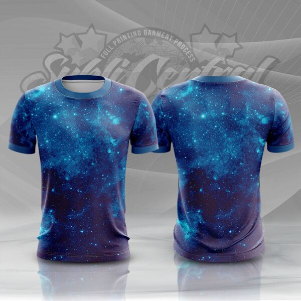 Blue Galaxy Full Print Roundneck Shirt Thumbnail