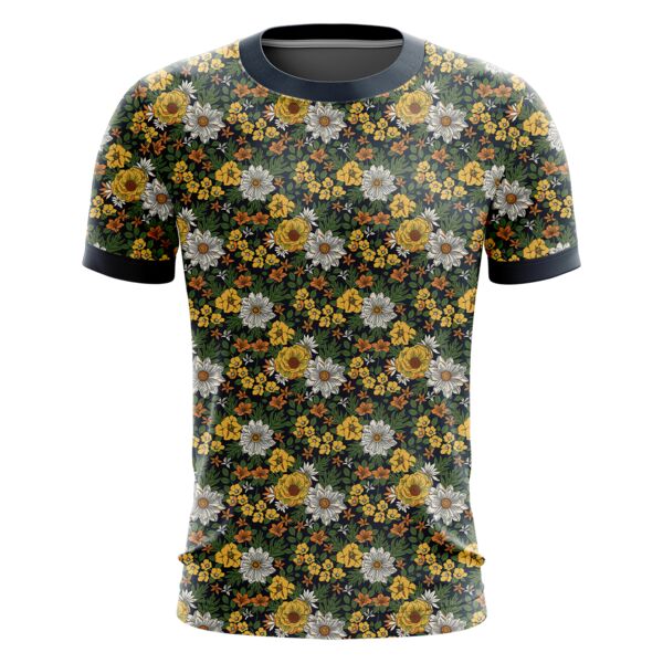 Green Floral Full Print Roundneck Shirt Thumbnail