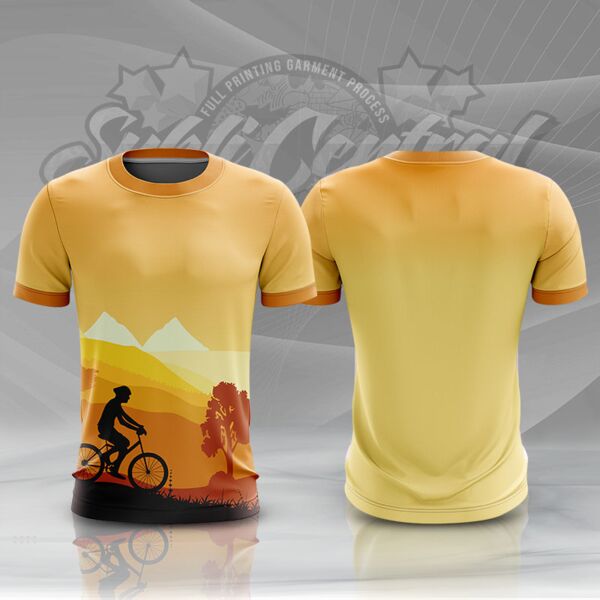 Biking Design Full Print Roundneck Shirt Thumbnail