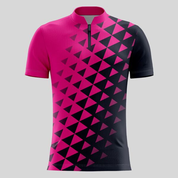 Pink Esport Pattern Full Print Chinese Collar Shirt Thumbnail