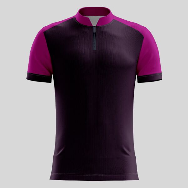 Purple Esport Pattern Full Print Chinese Collar Shirt Thumbnail