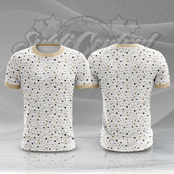 Stars and Lines Design Full Print Roundneck Shirt Thumbnail