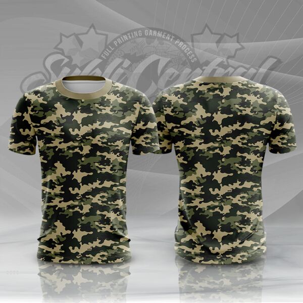 Camouflage Design Full Print Roundneck Shirt Thumbnail