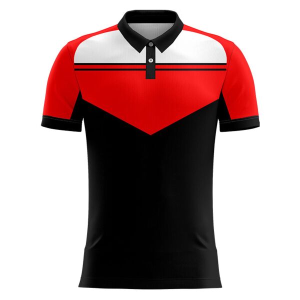 V-Stripe Black Body Sublimation Combination Polo Shirt - SCS3 Thumbnail
