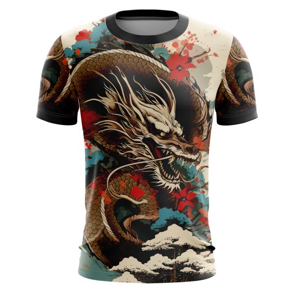 Dragon Design Full Print Roundneck Shirt Thumbnail