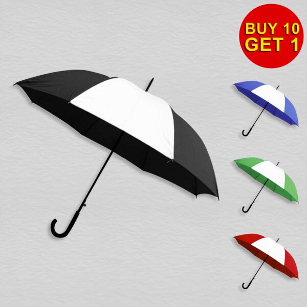 Buy 10 Get 1 27" Single White Panel Umbrella Thumbnail
