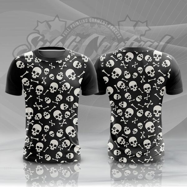 Skull Design Full Print Sublimation Roundneck Shirt Thumbnail