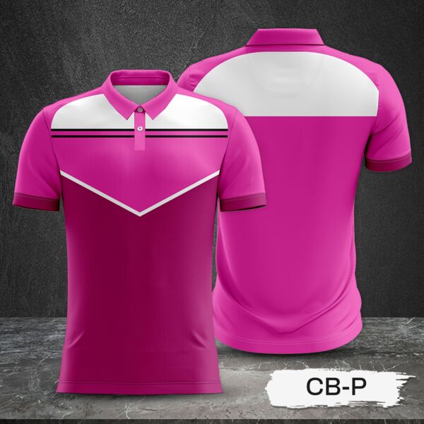 Tricolor Combination with White Top and Colored Body Design Full Sublimation Polo Shirt Thumbnail