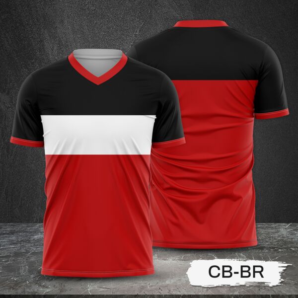 Tricolor Combination Design with Black Top Full Print Sublimation Shirt Thumbnail