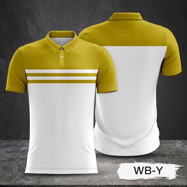 2 Color Combination with Colored Top and White Body Full Print Sublimation Polo Shirt Thumbnail