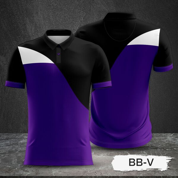 2 Color Combination with Black Top and Colored Body Full Sublimation Polo Shirt Thumbnail
