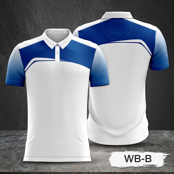 2 Color Combination with Gradient Sleeve Full Print Sublimation Polo Shirt Thumbnail