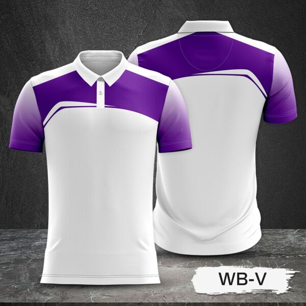 2 Color Combination with Gradient Sleeve Full Print Sublimation Polo Shirt Thumbnail