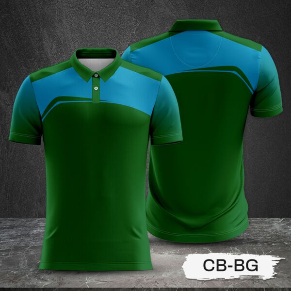 2 Color Combination with Gradient Sleeve Full Print Sublimation Polo Shirt Thumbnail