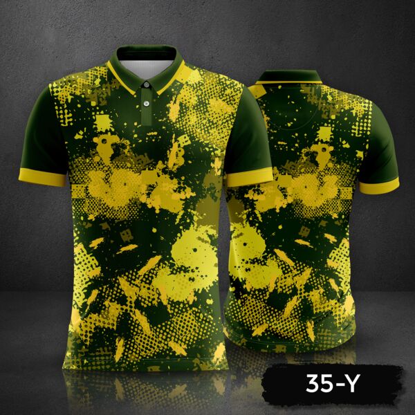 Abstract Grunge Texture Design Polo Shirt Full Print Sublimation Thumbnail