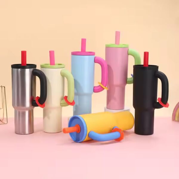 1200ml Stainless Steel Travel Vacuum Insulated Tumbler With Lid, Straw and Handle Thumbnail