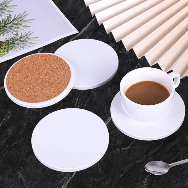 Polymer Round Coaster with Cork Thumbnail