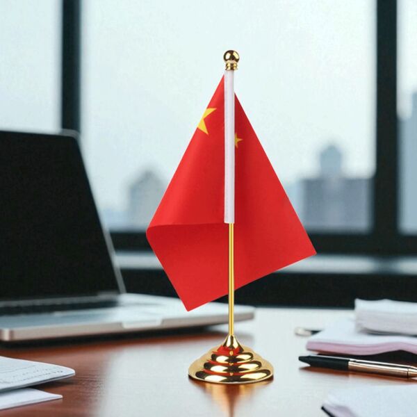 Flag Pole Base Straight with Holder Gold Thumbnail