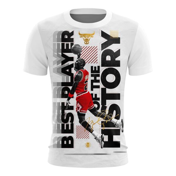 Vintage Michael Jordan Basketball Half Bleed Full Print Sublimation Roundneck Shirt Thumbnail