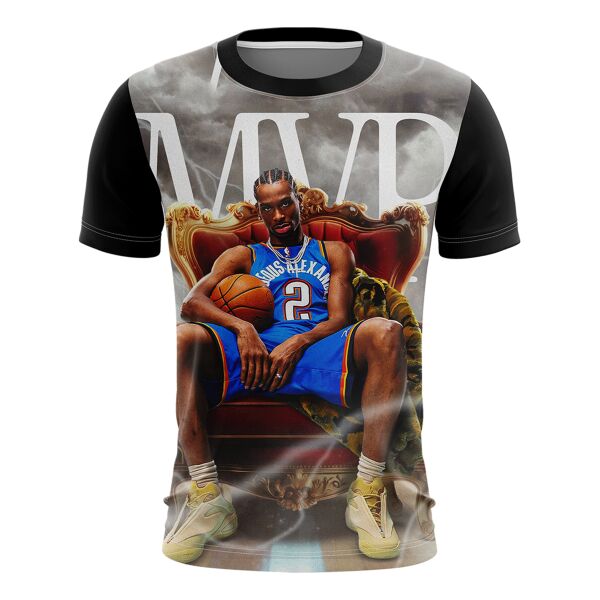 Shai Gilgeous-Alexander Basketball Half Bleed Full Print Sublimation Roundneck Shirt Thumbnail