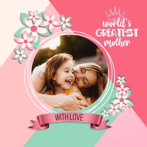 World's Greatest Mother, Photo Frame with Customizable Image, Mother's Day, Mother, MOM - MMP1 Thumbnail