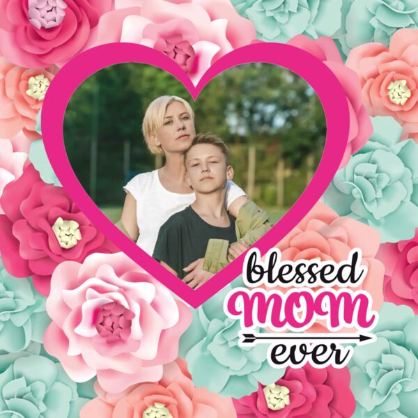 blessed MOM ever, Photo Frame with Customizable Image, Mother's Day, Mother, MOM - MMP3 Thumbnail
